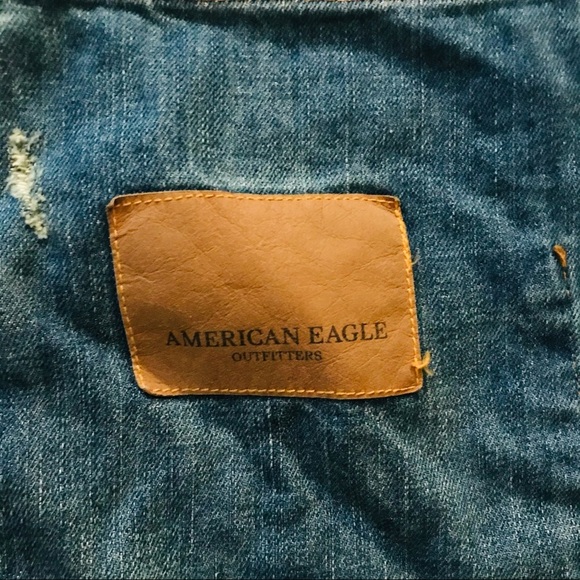 American Eagle Outfitters Denim Stamped Logo Tote - Picture 4 of 4